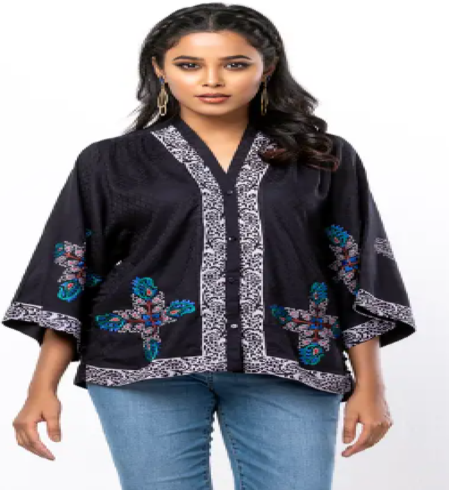 Embroidered Viscose Taaga Top